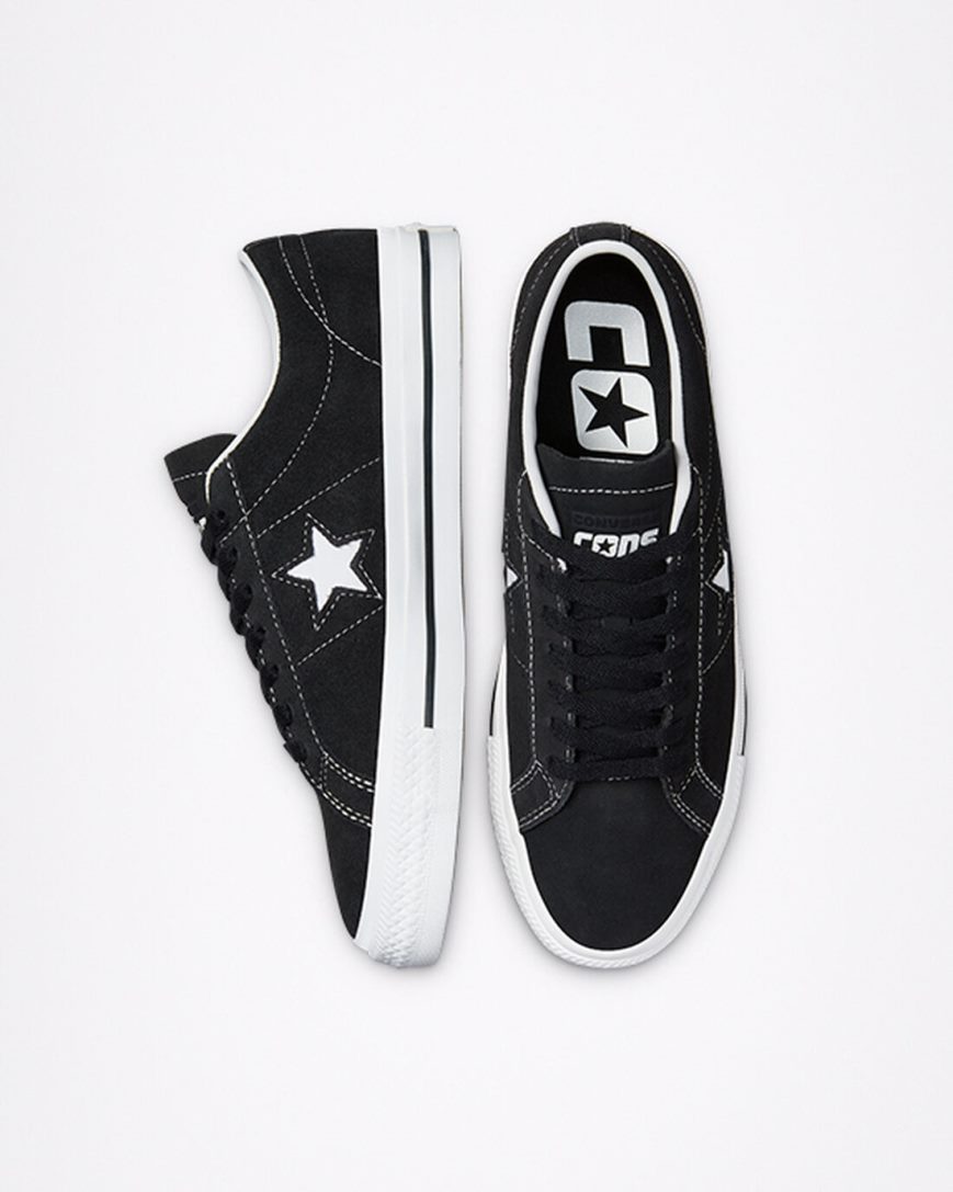 Skate Topanky Converse CONS One Star Pro Semisove Damske Čierne Biele | SK 5EX11J1